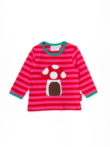 Toby Tiger Langarmshirt mit Maus und Pilz Applikation in rosa