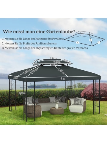 Outsunny Pavillon Ersatzdach 3 x 4 m Kohlegrau