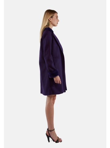 TOOCHE Mantel "Mantel mit Pelzapplikation" in violet