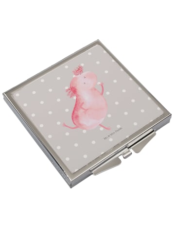 Mr. & Mrs. Panda Schminkspiegel Axolotl Tanzen ohne Spruch in Grau Pastell