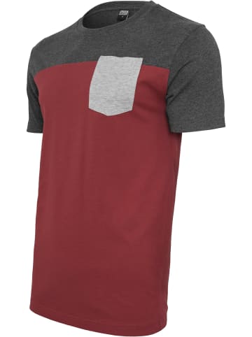 Urban Classics Urban Classics Herren 3-Tone Pocket Tee in burgundy/cha/gry