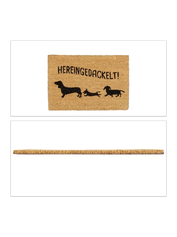 relaxdays Fußmatte Hereingedackelt in Braun - (B)60 x (T)40 cm