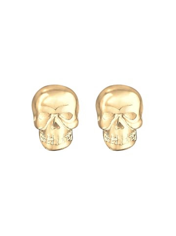 Elli Ohrringe 925 Sterling Silber Totenkopf in Gold