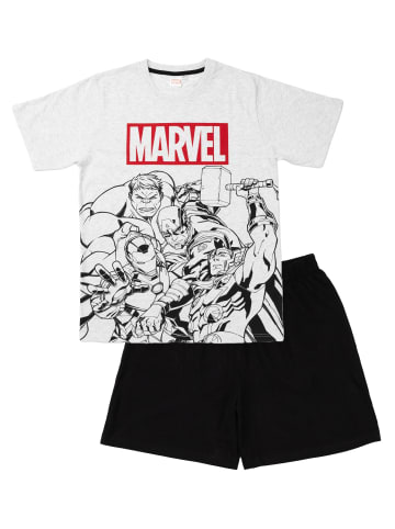 Marvel MARVEL Schlafanzug Pyjama Set Kurzarm Oberteil mit Hose in grau