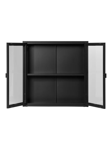 ebuy24 Vitrinenschrank Brisbane Schwarz 80 x 18 cm
