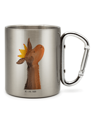 Mr. & Mrs. Panda Kaffeetasse Lamakopf König ohne Spruch in Silber