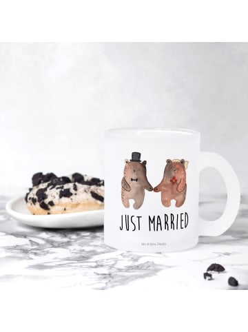 Mr. & Mrs. Panda Tasse Bär Heirat mit Spruch in Transparent