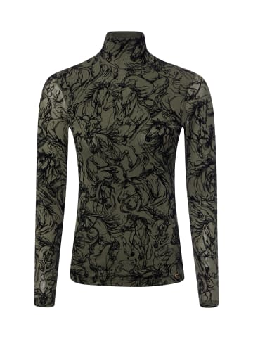 MARC CAIN COLLECTIONS Langarmshirt in oliv schwarz