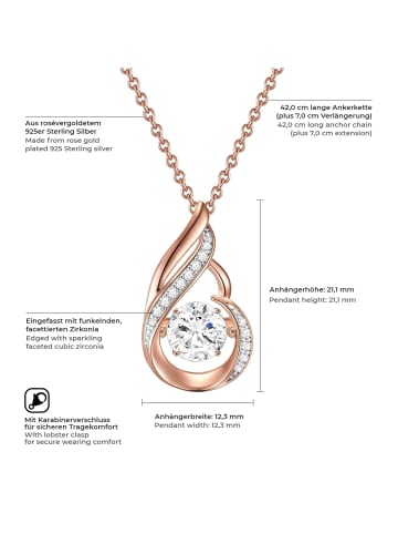 Rafaela Donata Halskette aus Sterling Silber mit Zirkonia in roségold