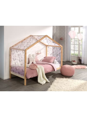 others HAUSBETT mit Textilhimmel Kapua 210x170x97 aus Massivholz in Natur