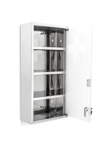 relaxdays Medizinschrank in Silber - (B)27 x (H)57 x (T)12 cm