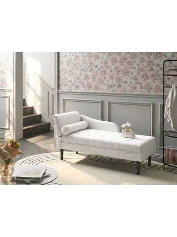 Beliani Chaiselongue YVOIRE in Weiß/Schwarz - (W) 68 x (H) 72 x (L) 151 cm