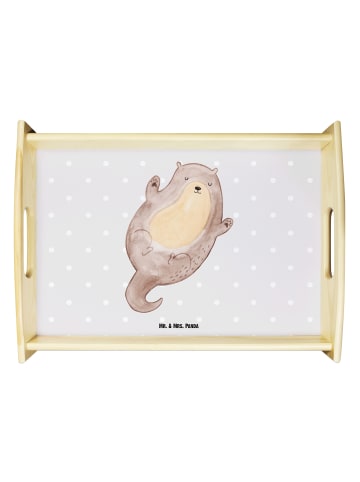 Mr. & Mrs. Panda Tablett Otter Umarmen ohne Spruch in Grau Pastell