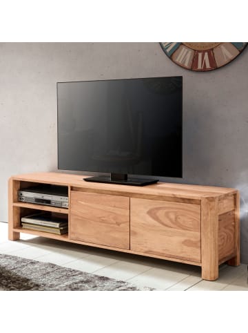 KADIMA DESIGN Lowboard BOHA Massivholz Kommode 140 cm TV-Board Ablage-Fächer in Akazie
