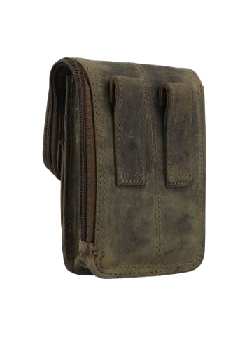 Greenburry Vintage Gürteltasche Leder 13.5 cm in olive