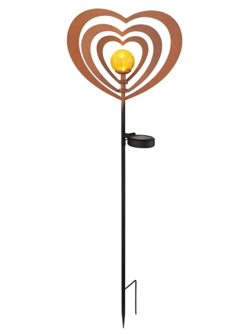 Globo lighting Solarleuchte "SOLARLEUCHTE METALL ROSTFARBEN, 1XLED" in orange