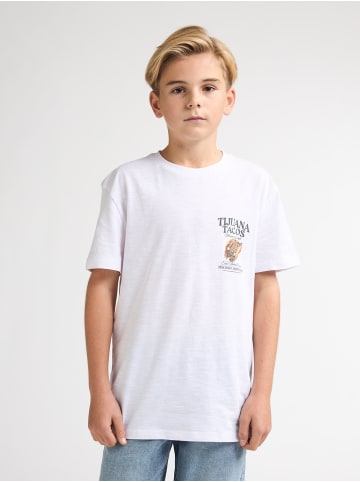 Petrol Industries T-Shirt mit grafischem Rückenprint Taco in Weiß