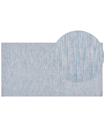 Beliani Kurzflor DERINCE in Blau - (W) 80 x (H) 1 x (L) 150 cm