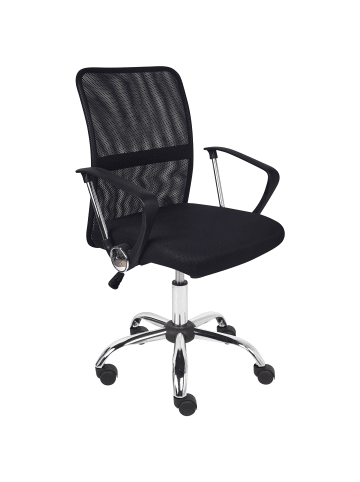 Beliani Bürostuhl BEST in Schwarz/Silber - (W) 55 x (H) 94 x (L) 55 cm