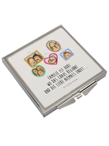 Mr. & Mrs. Panda Taschenspiegel Igel Familie mit Spruch in Weiß