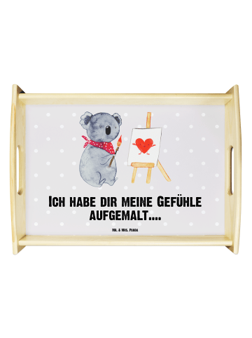 Mr. & Mrs. Panda Serviertablett Koala Künstler mit Spruch in Grau Pastell