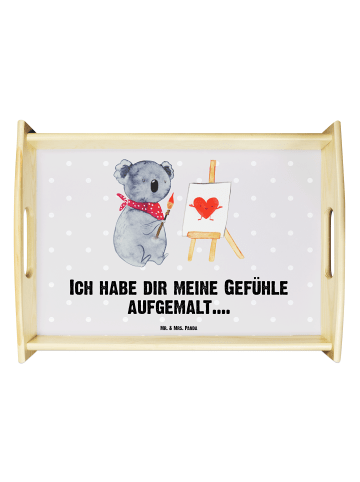 Mr. & Mrs. Panda Tablett Koala Künstler mit Spruch in Grau Pastell