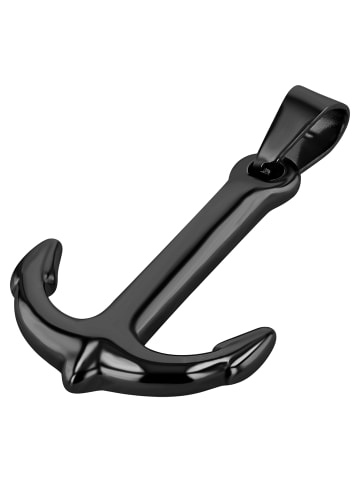 Adeliás Unisex Anhänger – Kreuzanhänger aus Edelstahl in schwarz