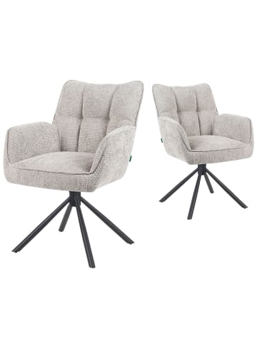DUBI Möbel 2er-Set: Drehstuhl Mika-Daan in Hellgrau - (B)59 x (H)84 x  (T)66 cm
