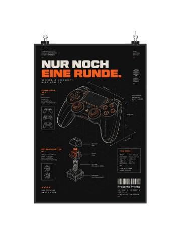 Mr. & Mrs. Panda Wandbild Controller technisch Design mit Spruch in Weiß