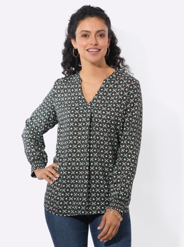 WITT WEIDEN Druck-Longbluse in graphit-salbei-bedruckt