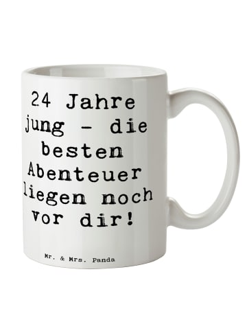 Mr. & Mrs. Panda Kaffeetasse Spruch 24. Geburtstag mit Spruch in Weiß