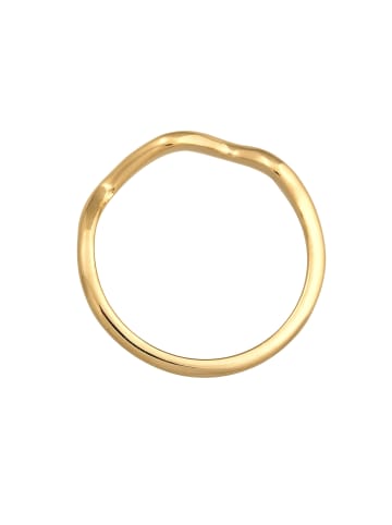 Elli Ring 925 Sterling Silber Geo, Wellen in Gold