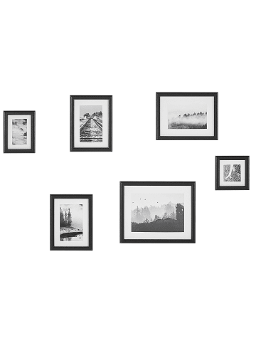 Beliani 6er-Set Fotorahmen ZINARE in Schwarz