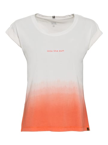 Camel Active T-Shirt in Dip-Dye Optik in Rot-Weiß