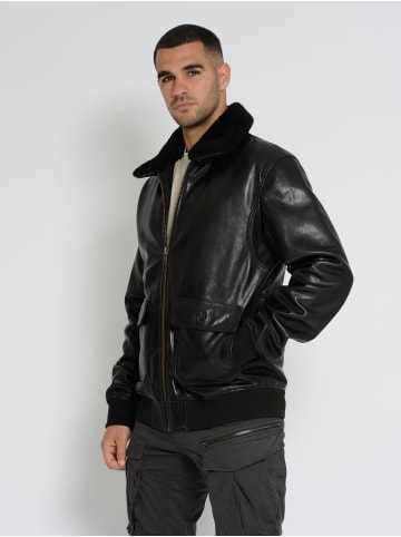 TOP GUN Lederjacke TG2023002 in schwarz