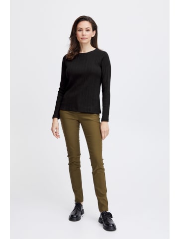 Fransa Longsleeve FRAMANZA TEE 1 20613381 modisches Longsleeve mit Rippstruktur in schwarz