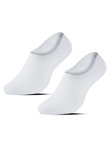 Yuhu Nahtlose Baumwoll-Füßlinge mit Silikonstreifen 3er Pack in Weiß