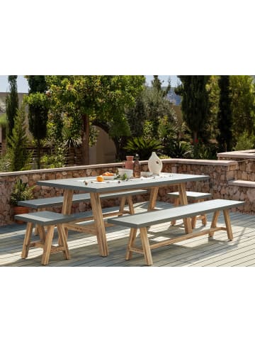 Beliani 5-tlg Gartentisch Set TONNARE in Grau/Braun