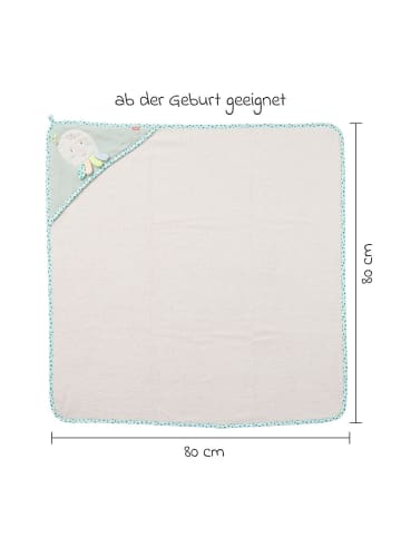 Fehn 2-tlg. Bade-Set - Kapuzenbadetuch & Waschhandschuh in blue,gray
