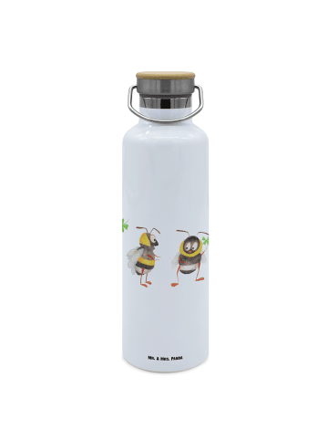 Mr. & Mrs. Panda Trinkflasche Hummeln Kleeblatt ohne Spruch in Weiß