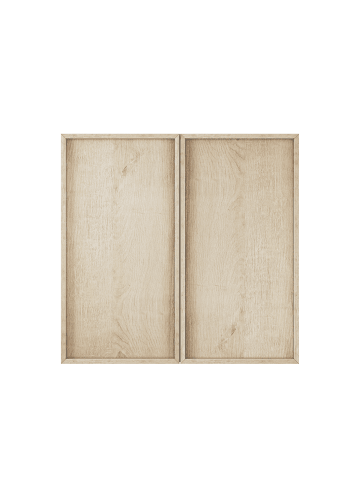 ABRIHOME Badezimmerschrank in Eiche 60x21.6x58 cm wandhängend Doppeltür