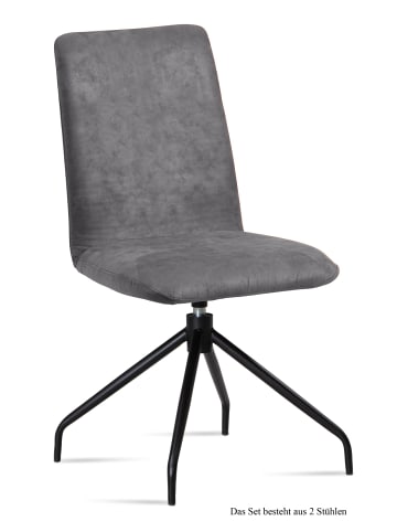 58 aufm Kessel ESSZIMMERSTUHL drehbar (2er-Set) Divona 47x92x60 Schwarz/Olivgrün