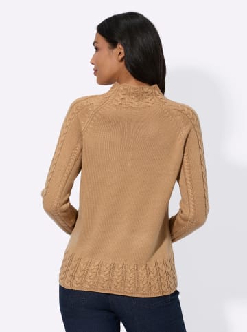 Sieh an! Stehkragen-Pullover in camel
