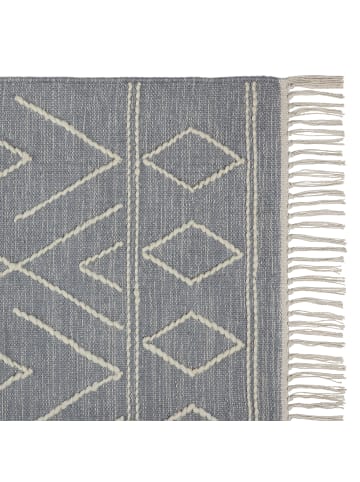 home24 Kurzflorteppich Wooler in Grau