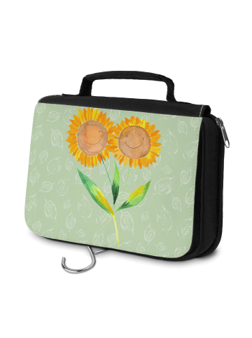 Mr. & Mrs. Panda Schminktasche Blume Sonnenblume ohne Spruch in Blattgrün