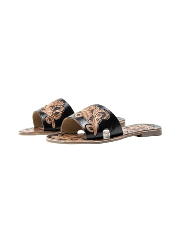 usha FESTIVAL Damen Sandalen Aus Leder in Schwarz