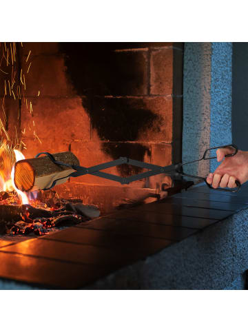 relaxdays 2 x Kaminzange in Schwarz - 66,5 cm