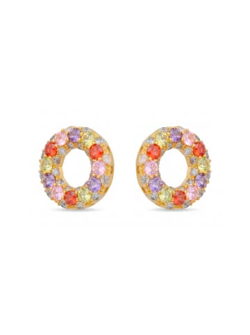 Luxenter earrings in multicoloured zirconia with an 18-K yellow gold finish - Kahaylo