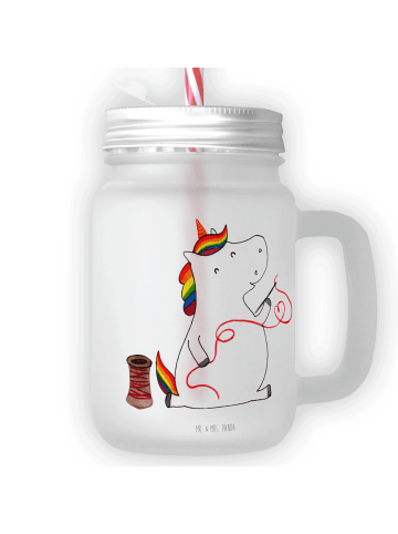 Mr. & Mrs. Panda Glas Einhorn Näherin ohne Spruch in Transparent