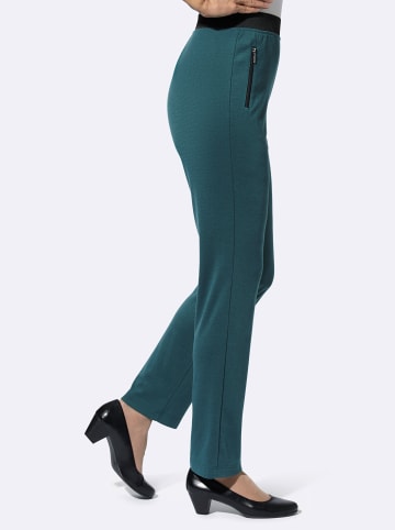 WITT WEIDEN Jerseyhose in petrol + petrol-schwarz-kariert